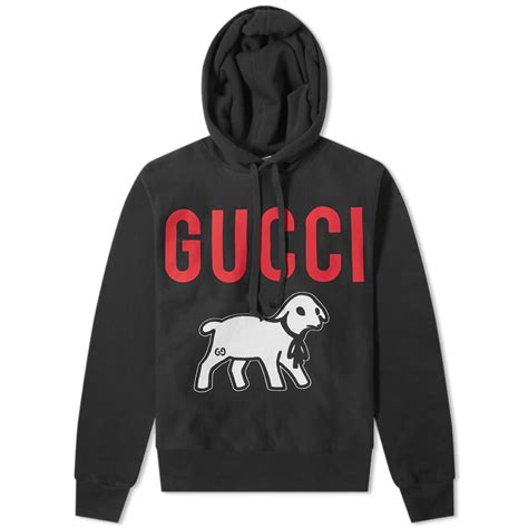 gucci black red sweater gold logo|gucci lamb print sweater.